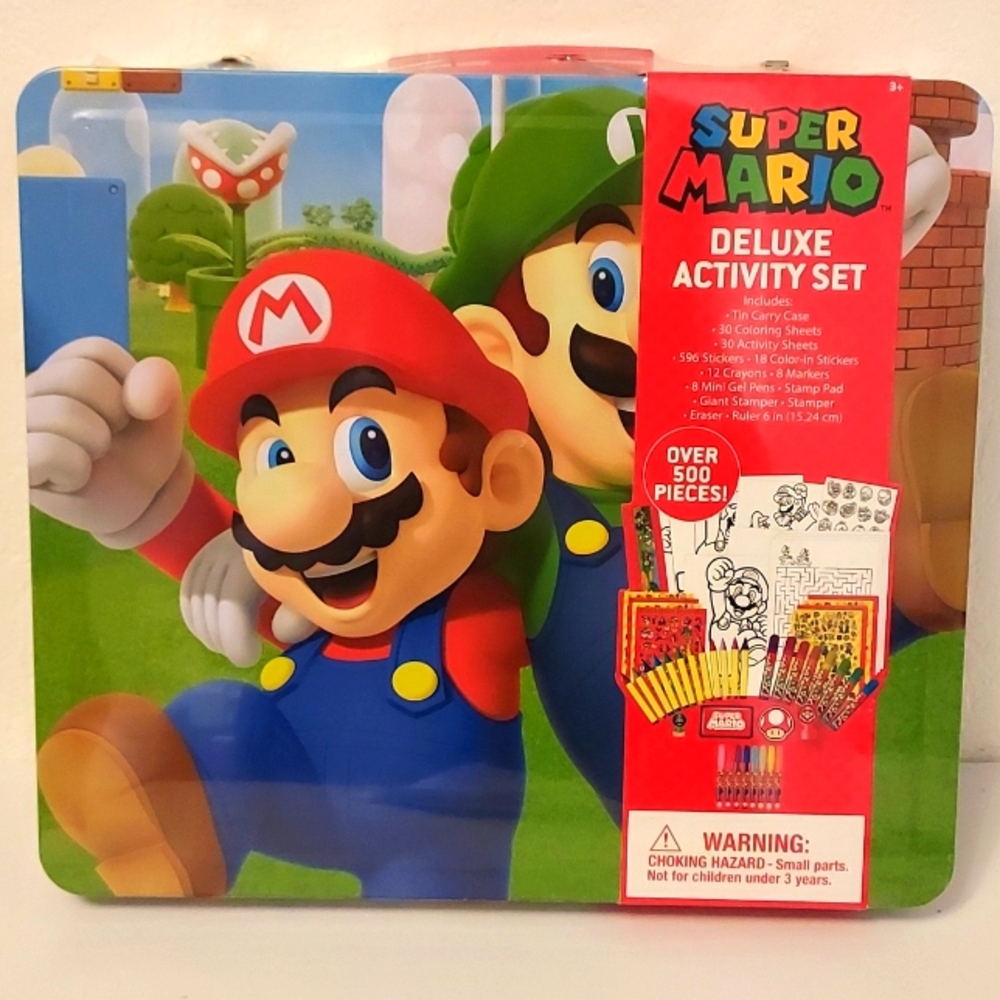 Super Mario Deluxe Activity Set with Tin Carry Case